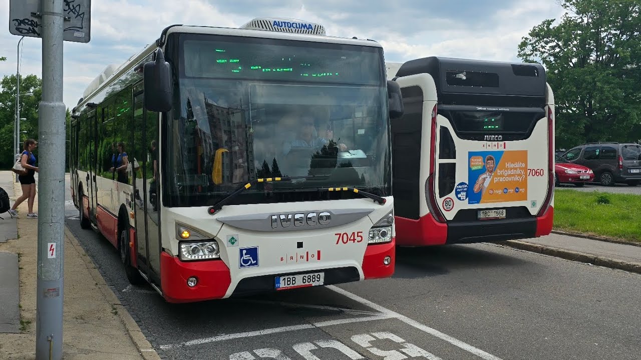 Jízda linkou 55 na zastávku Houbalova na zastávku Jírova v Brně 