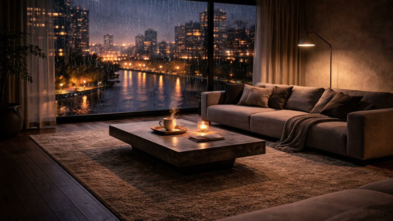 Rainy City Night Piano | Cozy Background Music for Study & Relaxation