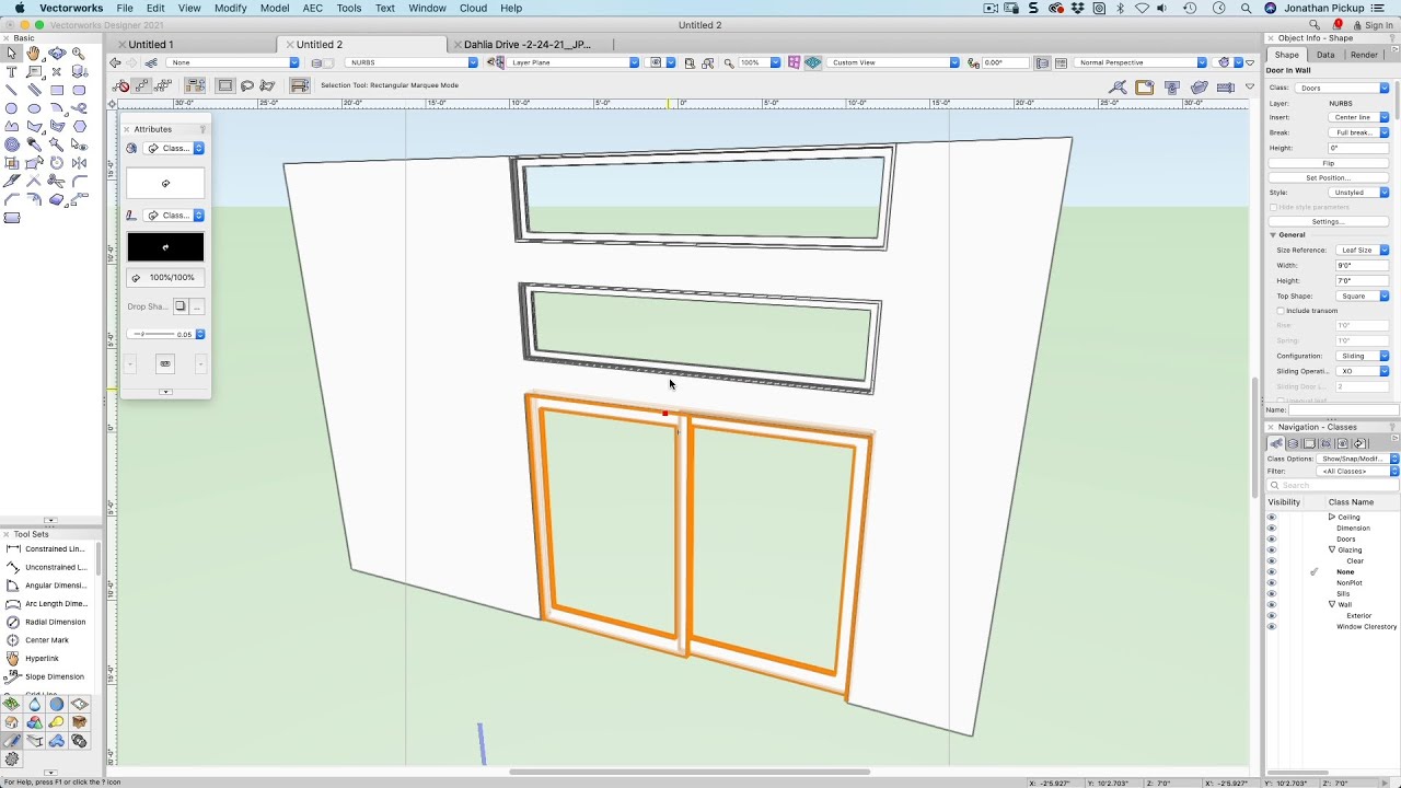 Vectorworks 2021 - Aligning Doors and Windows - Podcast 222