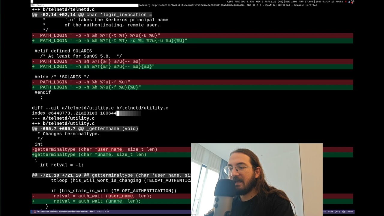Анализ уязвимости Telnet - CVE-2026-24061