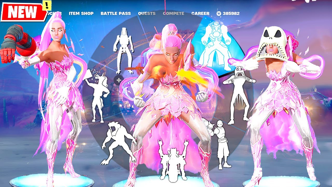 Fortnite ROSY RIFT ARIANA GRANDE doing Built In Emotes and Funny Dances シ