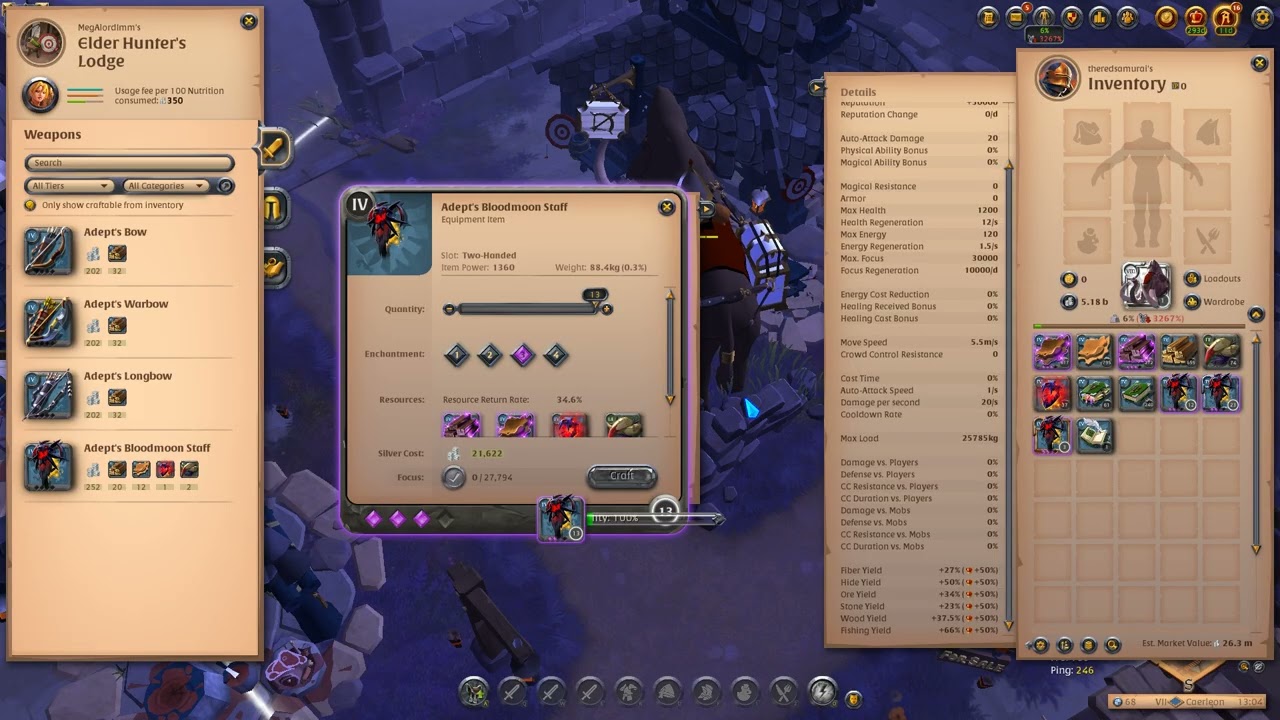 8m profit bloodmoon staff crafting albion online