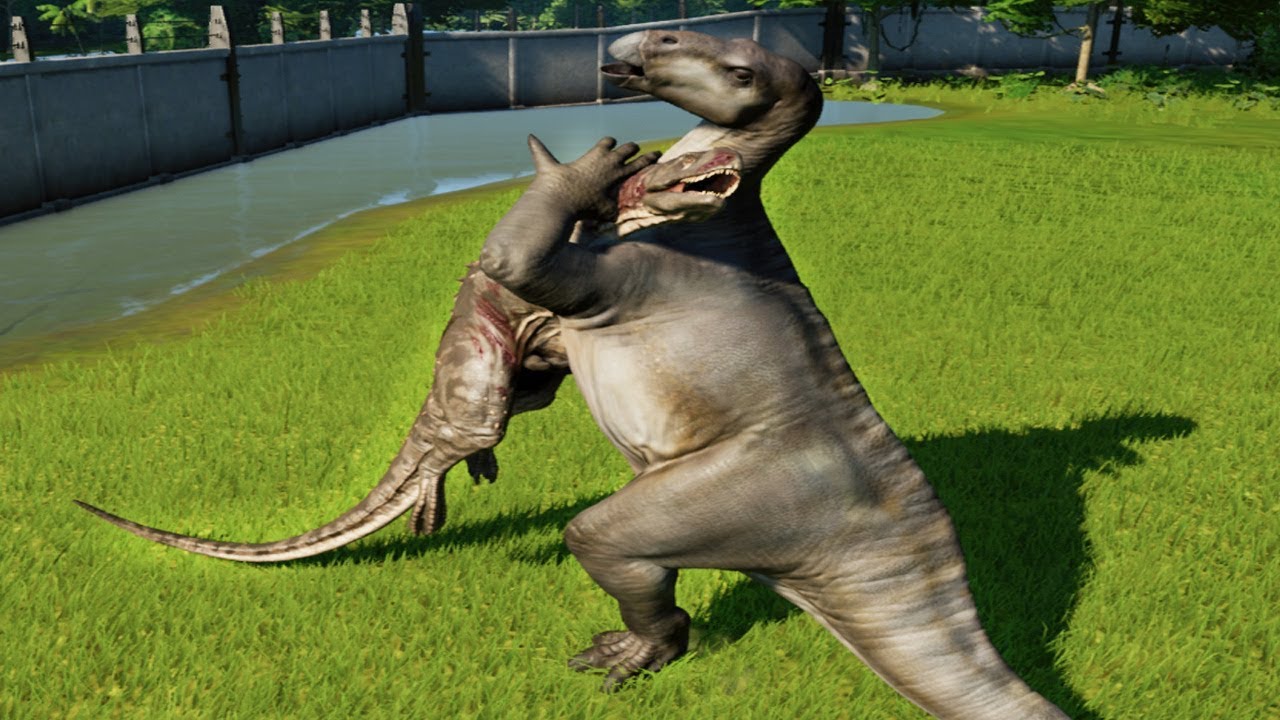 IGUANODON MAX Vs CARNOTAURUS,ALLOSAURUS,BARYONYX,SUCHOMIMUS - Jurassic World Evolution