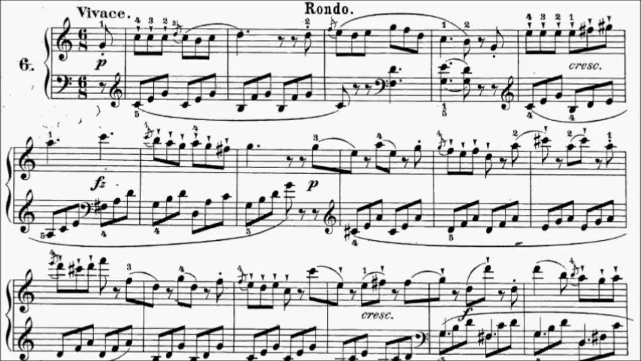 ABRSM Piano 2025-2026 Grade 6 A10 Hummel Rondo in C Op.52 No.6 Sheet Music