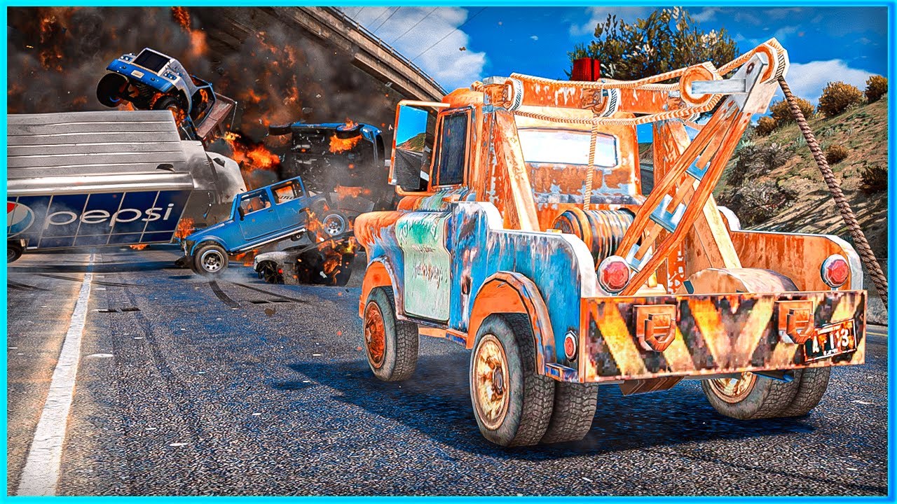 *CRAZY* Cars Tow Mater Crashes Ep.11 – GTA 5