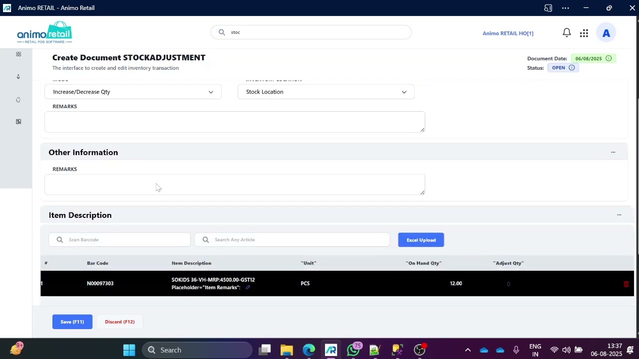 014 | How to Create Stock Adjustment