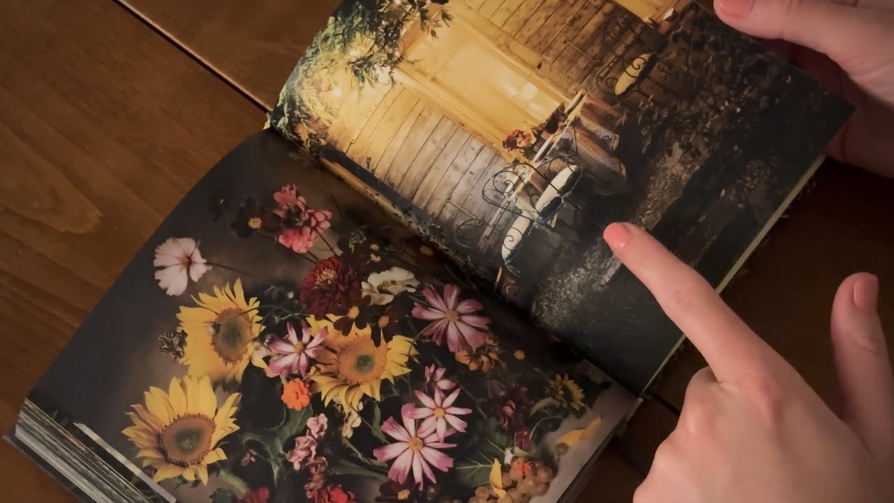 ASMR - old school, whispered, gentle page turning (“Flowers of Provence” by Jamie Beck)