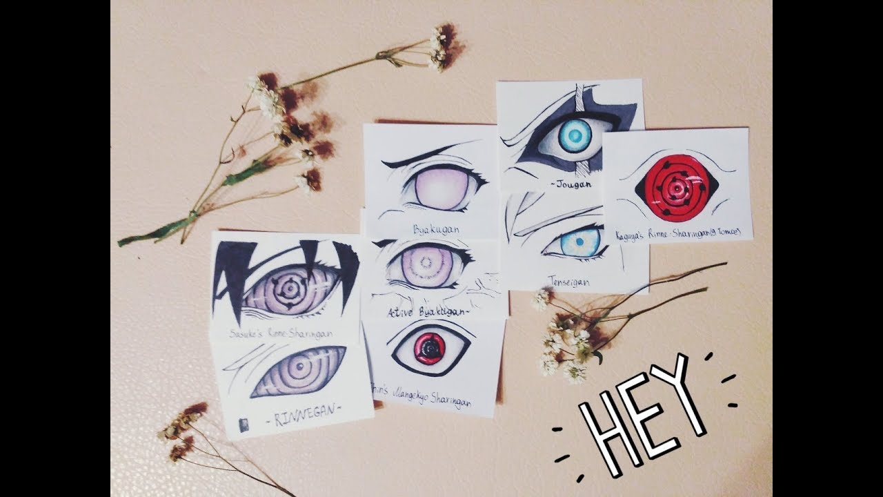 Drawing All Sharingan Forms (Evolution Of Sharingan), Rinnegan Byakugan, Tenseigan and Jougan