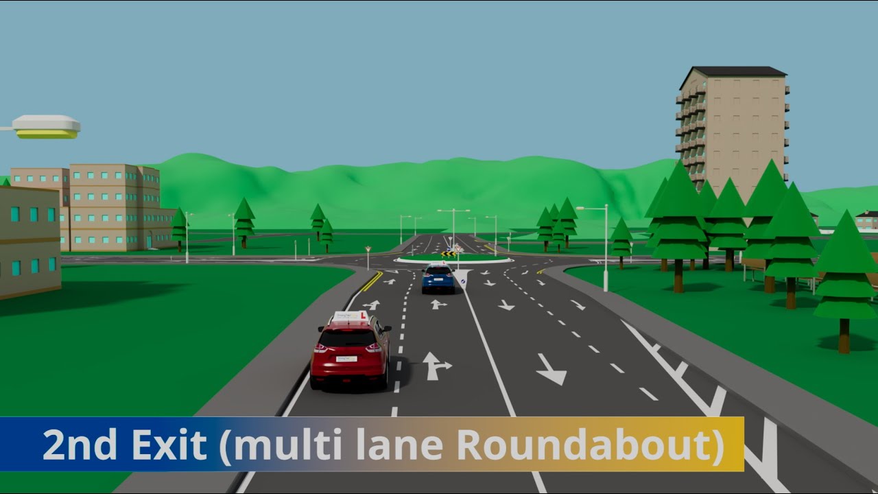 Driving Test Tips - 2nd Exit multi lane roundabout