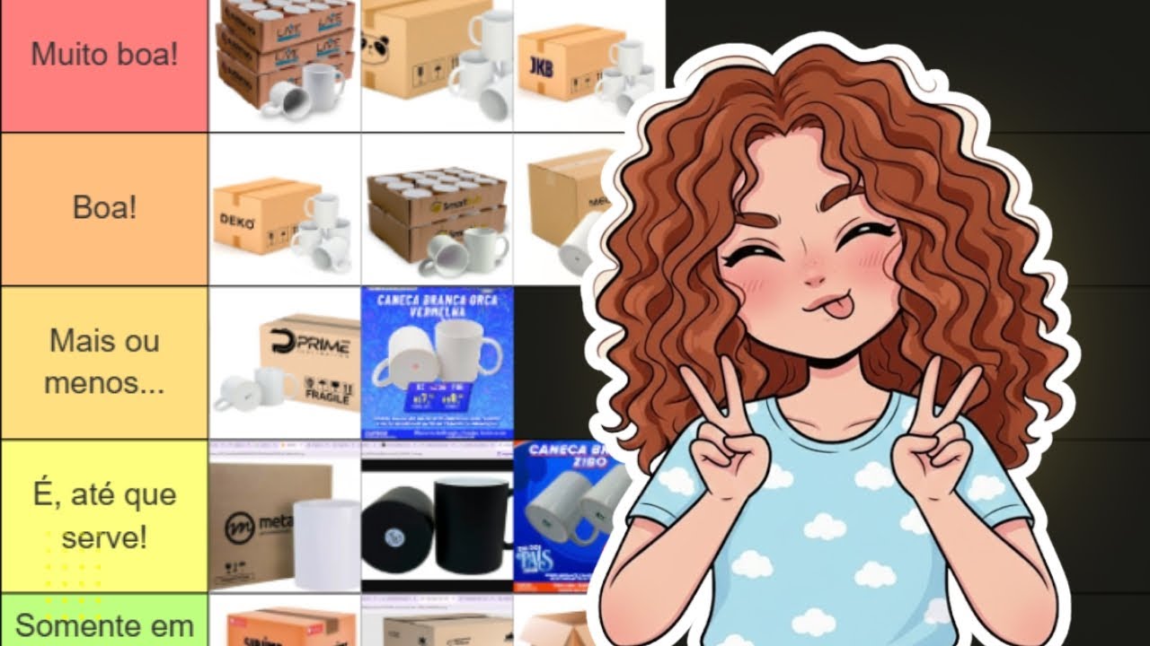 MINHA LISTA DE CANECAS BRANCAS PARA SUBLIMAÇÃO, AS MELHORES E AS PIORES (minhas opiniões)