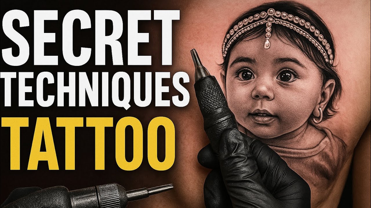 SECRET TATTOO TECHNIQUES | Full Portrait Tattoo Tutorial & Human Hair Shading Traininl