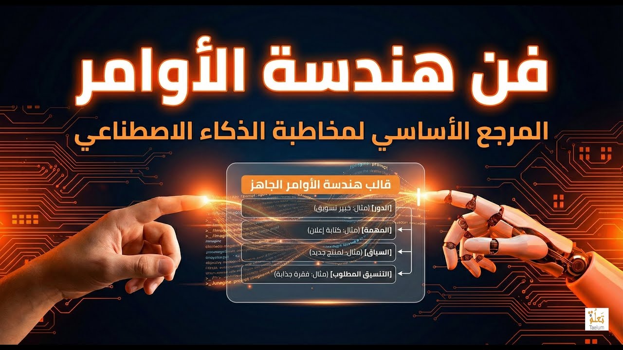 المرجع الشامل في فن هندسة  الأوامر - ستة أركان رئيسية لتتحدث مع أدوات الذكاء الاصطناعي باحتراف