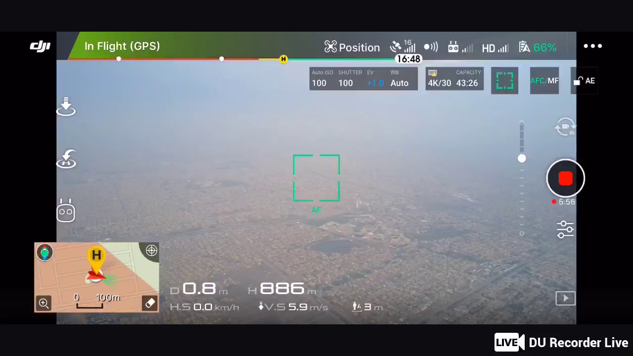 بث مباشر بواسطة الطائرة mavic pro والارتفاع الى اكثر من ١٢٠٠ متر