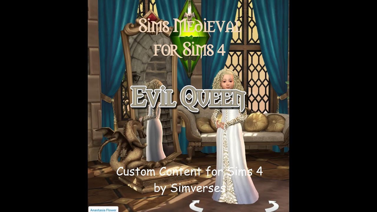 Sims Medieval Evil Queen Dress for Sims 4