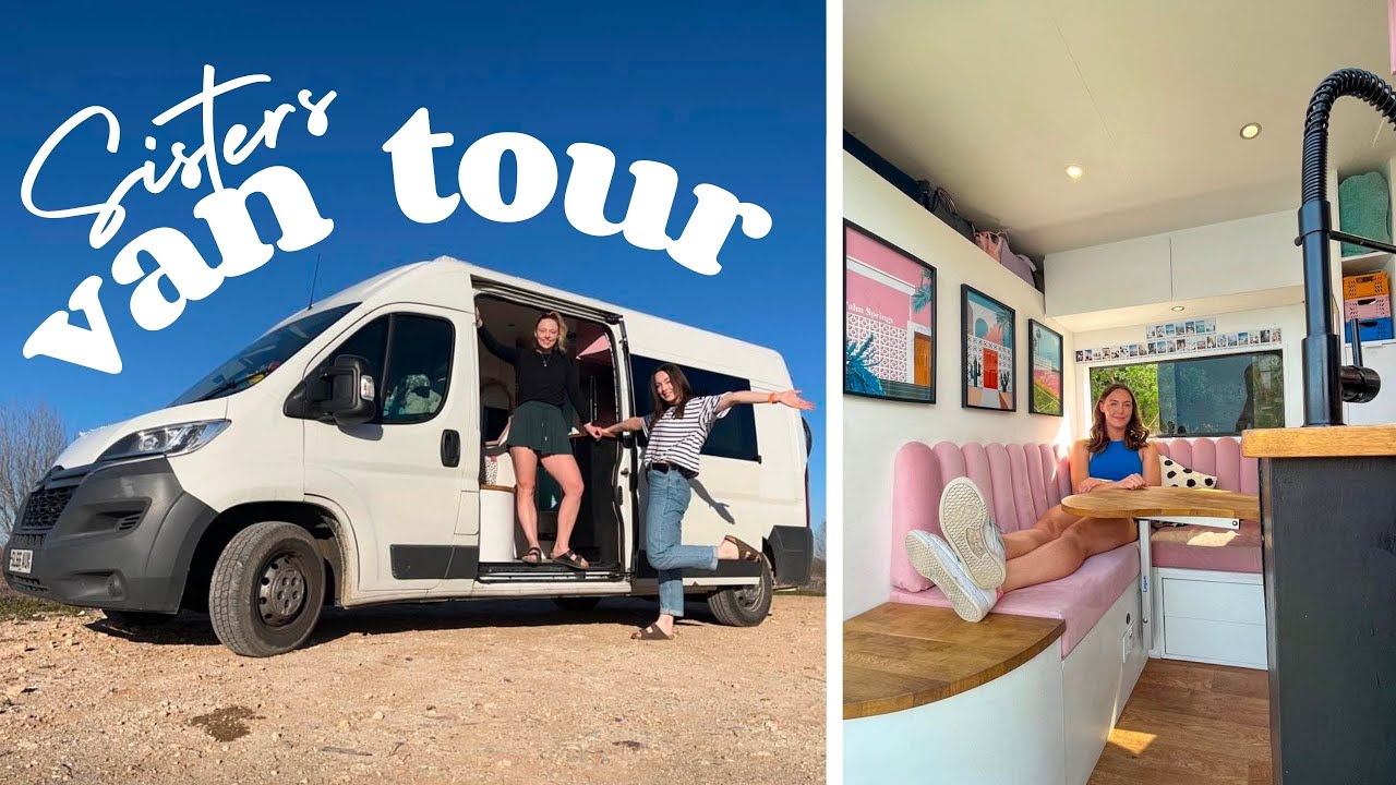 UNIQUE SELF BUILD VAN CONVERSION | with indoor shower and bunk beds | SISTERS FULL TIME VAN LIFE