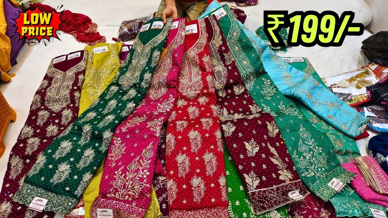 Readymade Suits ₹199/- 😱 | Wedding Dresses Fancy Work Suits Hyderabad Shopping