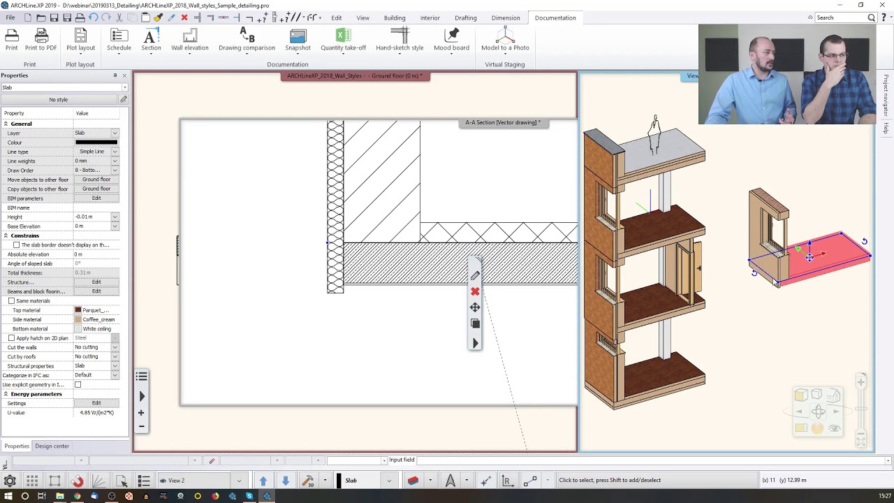 Textures and hatches on sections - ARCHLine.XP