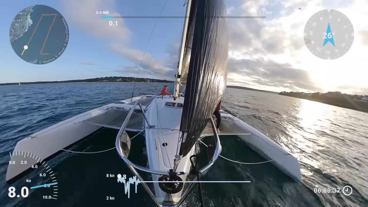 Light Wind Racing a Corsair 760 Trimaran