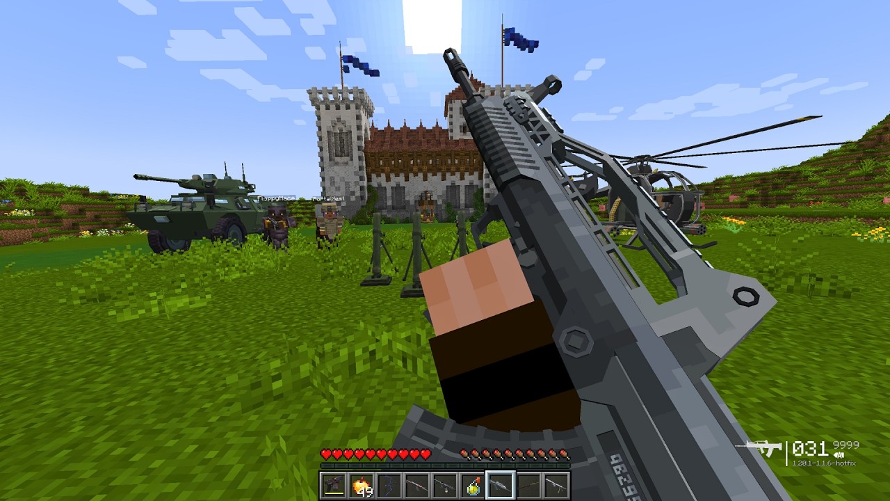 We Destroyed the Pillager Castle Using Tanks & a FUTURE Energy Cannon! ⚡💥