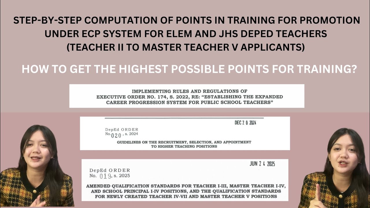 STEP-BY-STEP COMPUTATION OF POINTS IN TRAINING FOR PROMOTION UNDER ECP SYSTEM FOR TII TO MT V