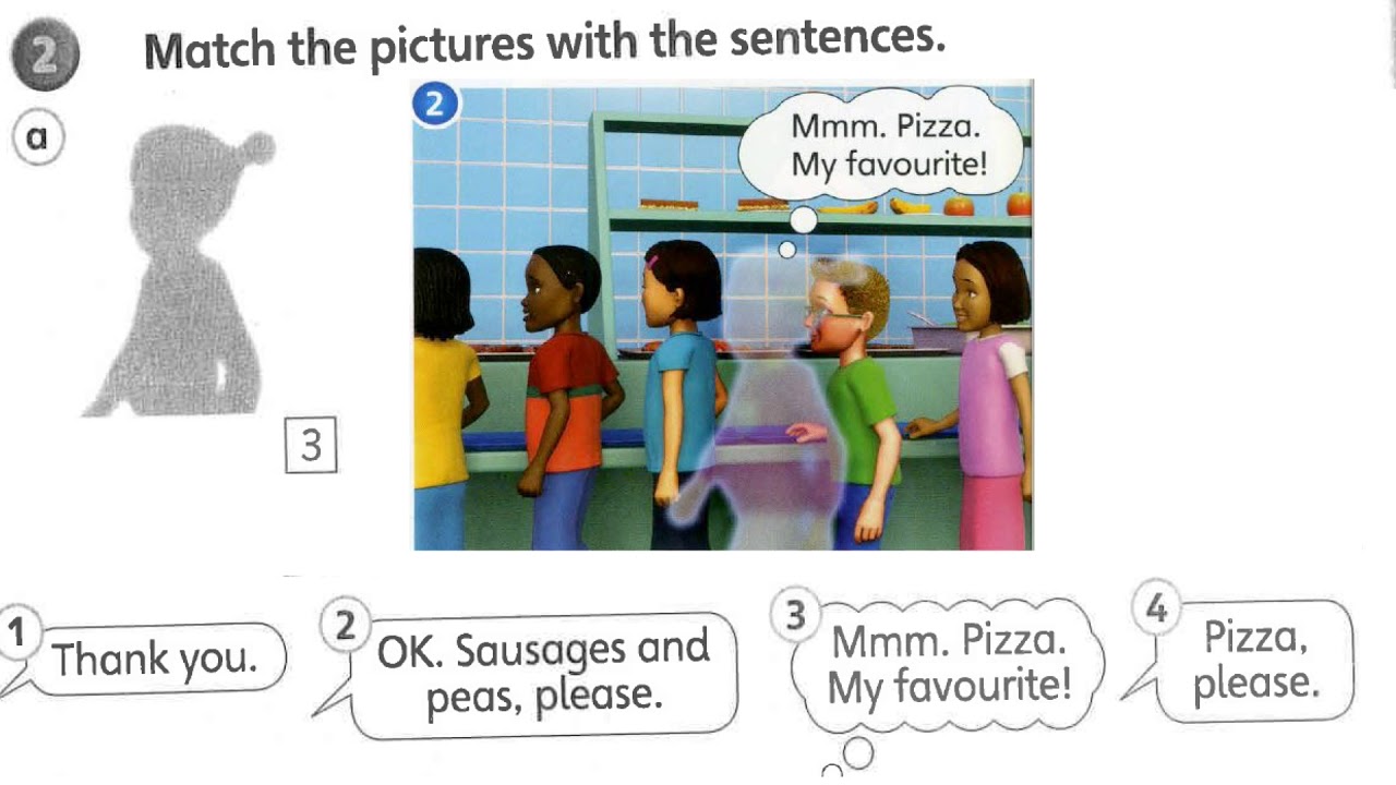 Super Minds Workbook 1A page 50 (Match the pictures with the sentences.)