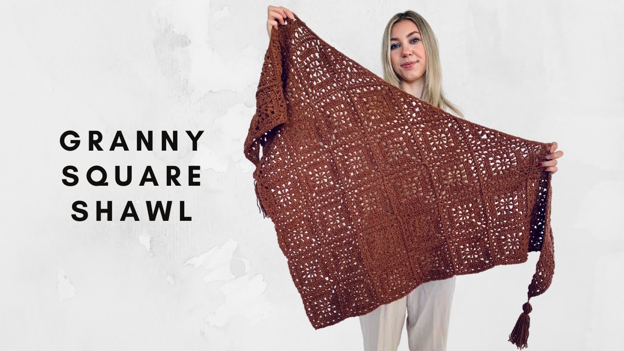 GRANNY SQUARE SHAWL - FREE CROCHET PATTERN