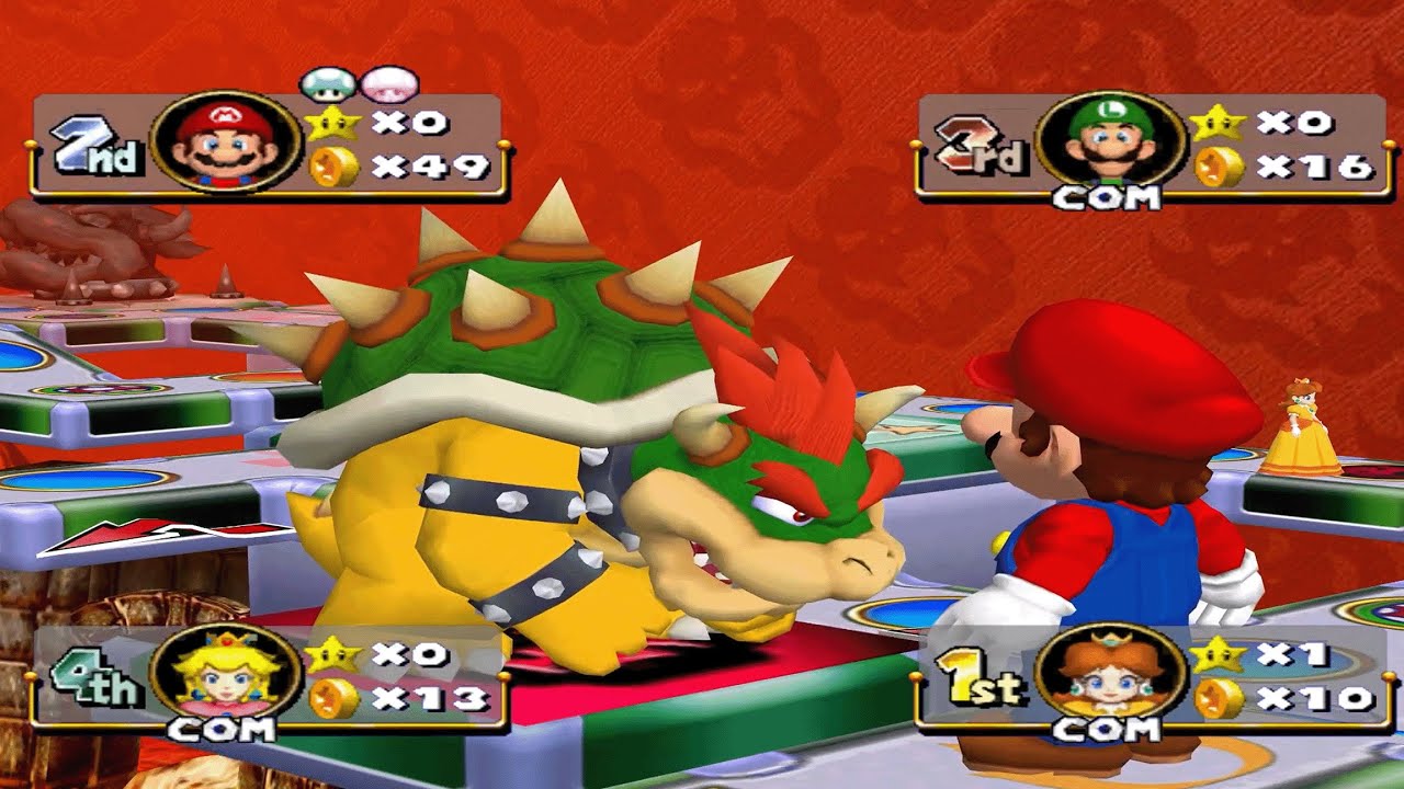 Mario Party 4 - Mario vs Luigi vs Peach vs Daisy - Bowser's Gnarly Party