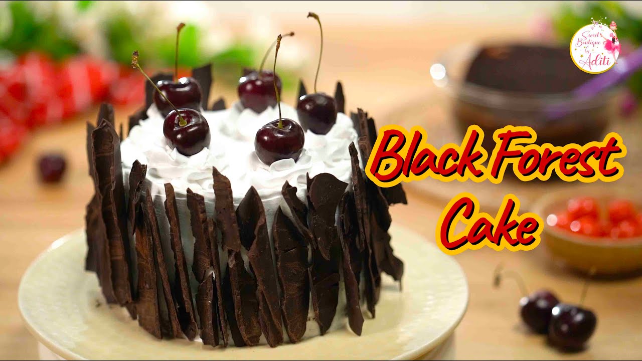 Eggless Black Forest Cake | Whipped Cream | Homemade Cherry Compote Recipe