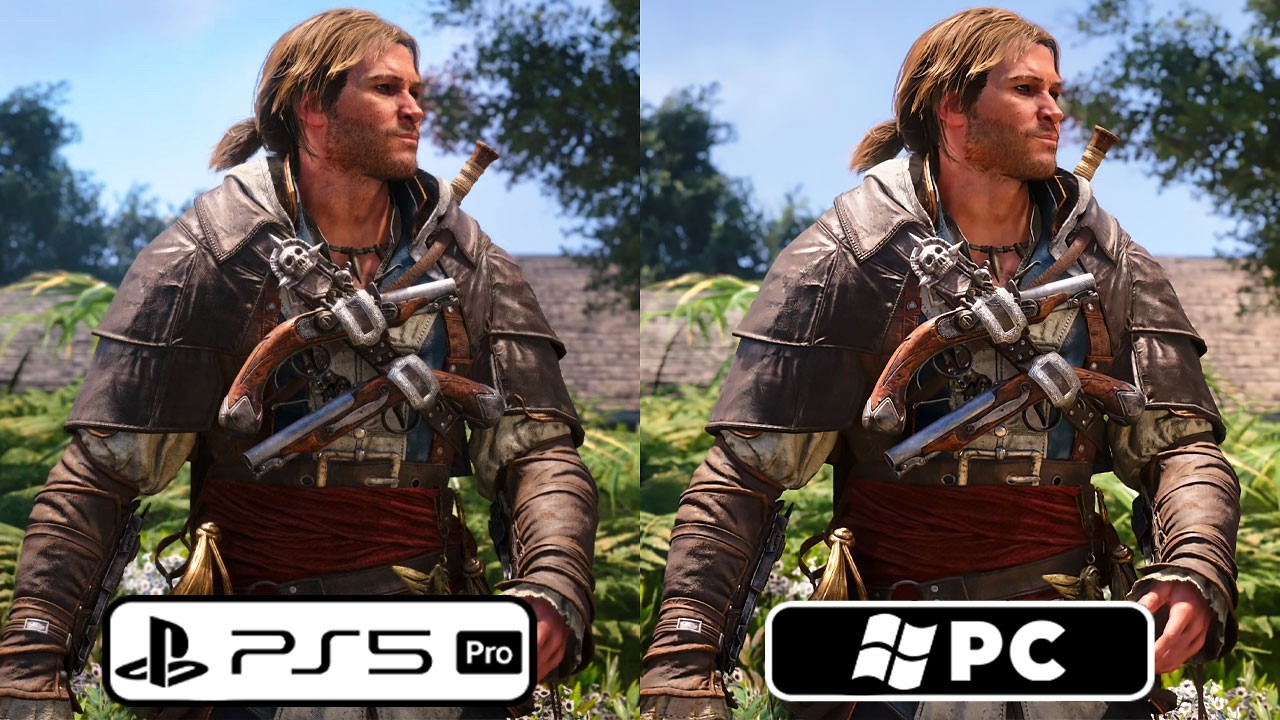 Assassin's Creed Black Flag Resynced - PS5 PRO vs PC Graphics Comparison
