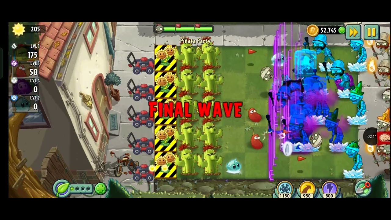 PVZ2 Piñata Party Cactus vs Swarm