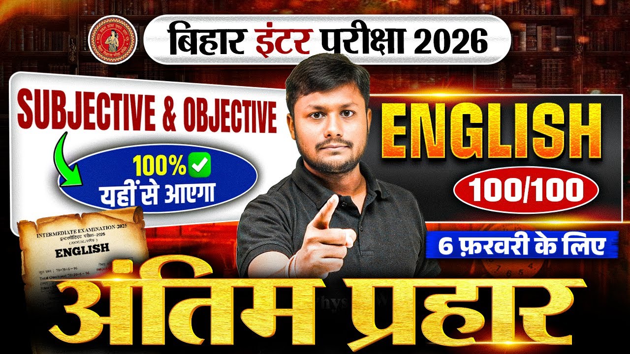 Bihar Board 12th English VVI Objective Questions | Class 12 English VVI Objective & Subjective 2026