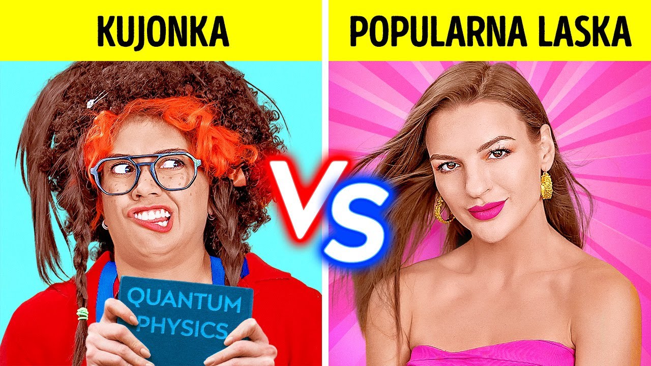 POPULARNA LASKA VS NERD PRZEZ 24 GODZINY! Jak być popularnym w szkole? Komedia od 123 GO! CHALLENGE
