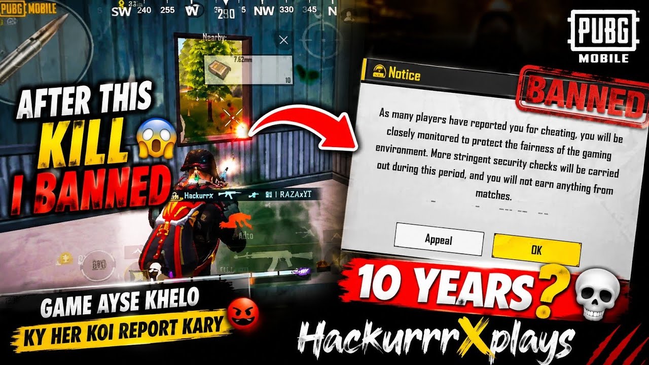 After This Gameplay I Got Banned! 😱 10 Years Ban? 😭 | PUBG Mobile | HackurrrXplays