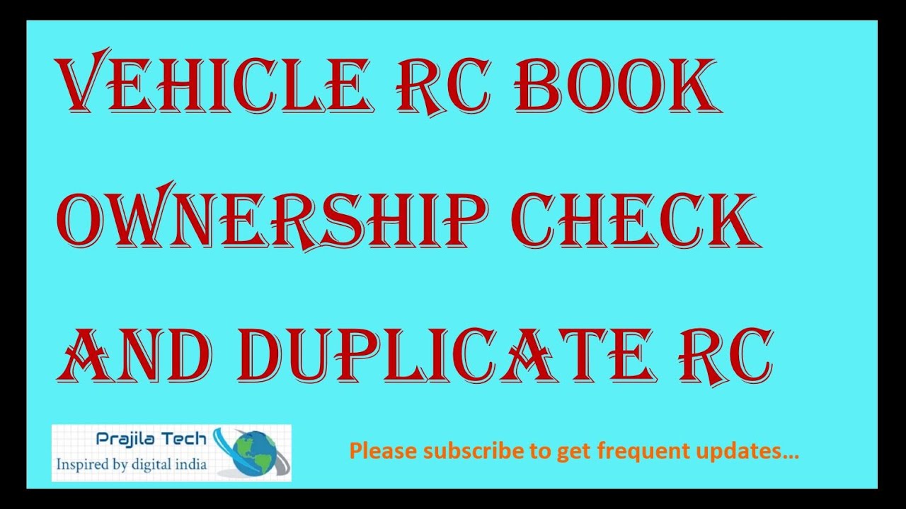 Vehicle RC Book Ownership Verification and Duplicate RC Smart Card Request Online 2021 2022