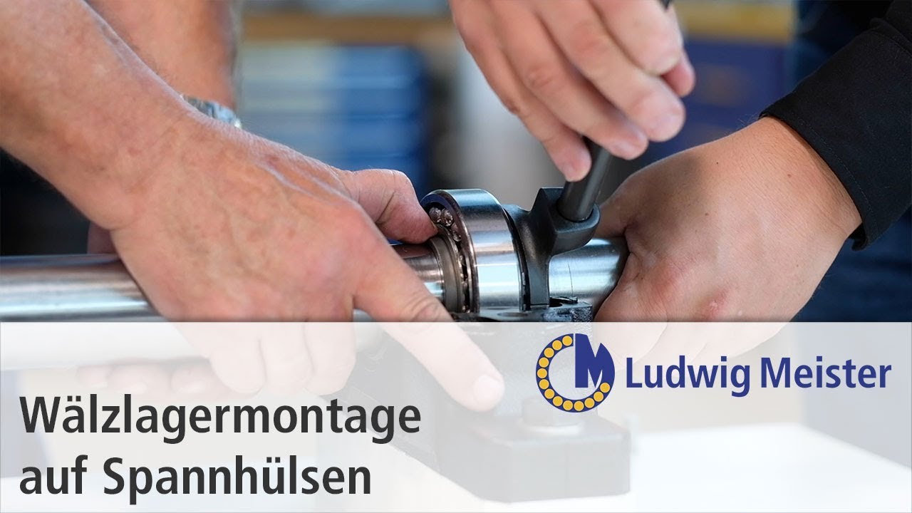 Montage von W&auml;lzlagern auf Spannh&uuml;lsen