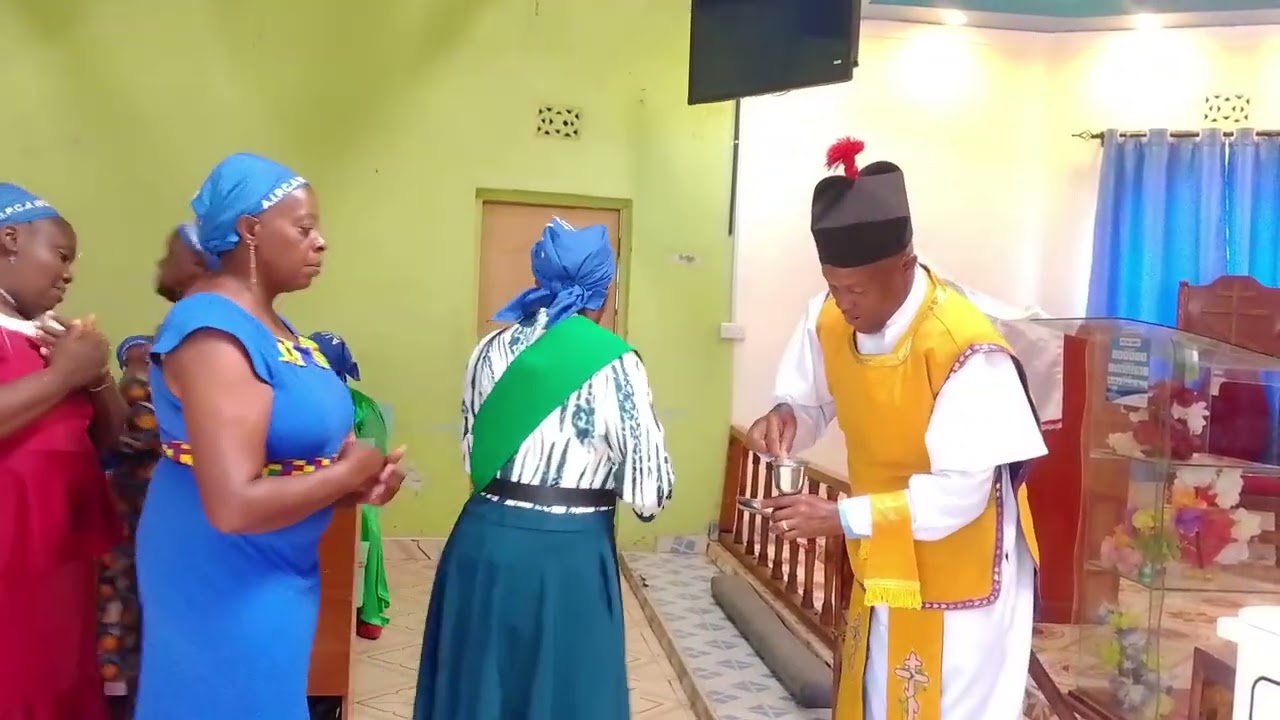 Taking the holy Sacrament 