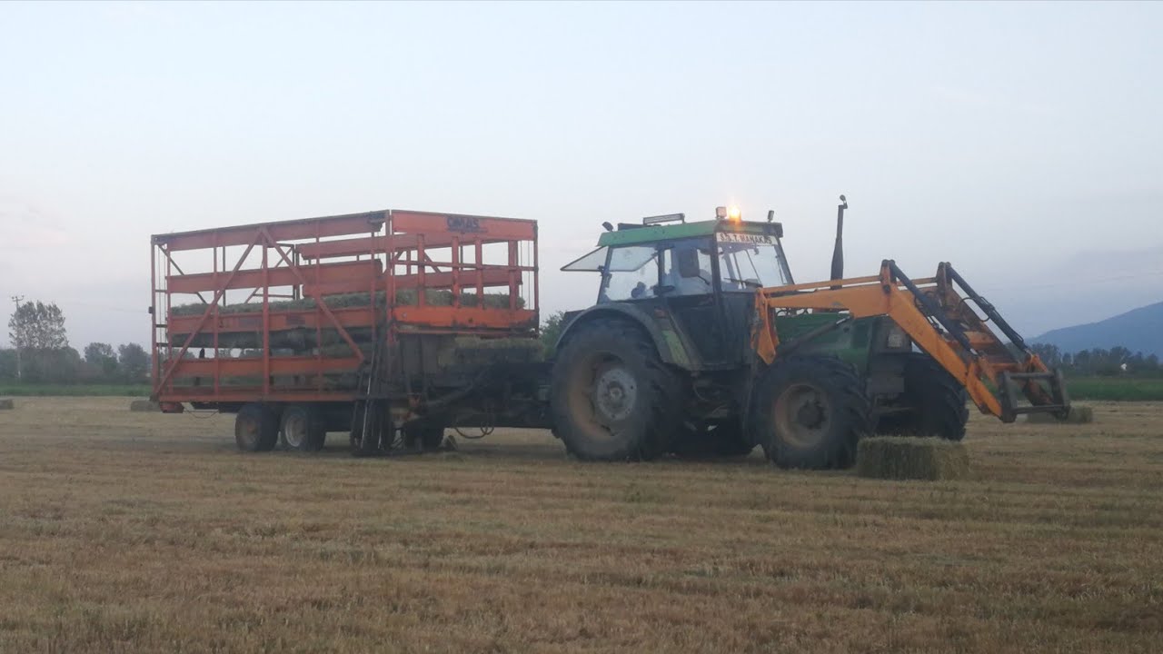 Deutz fahr dx 110 &John Deere 3140 and Fiat 666- cutting-picked up-binding and loading alfalfa
