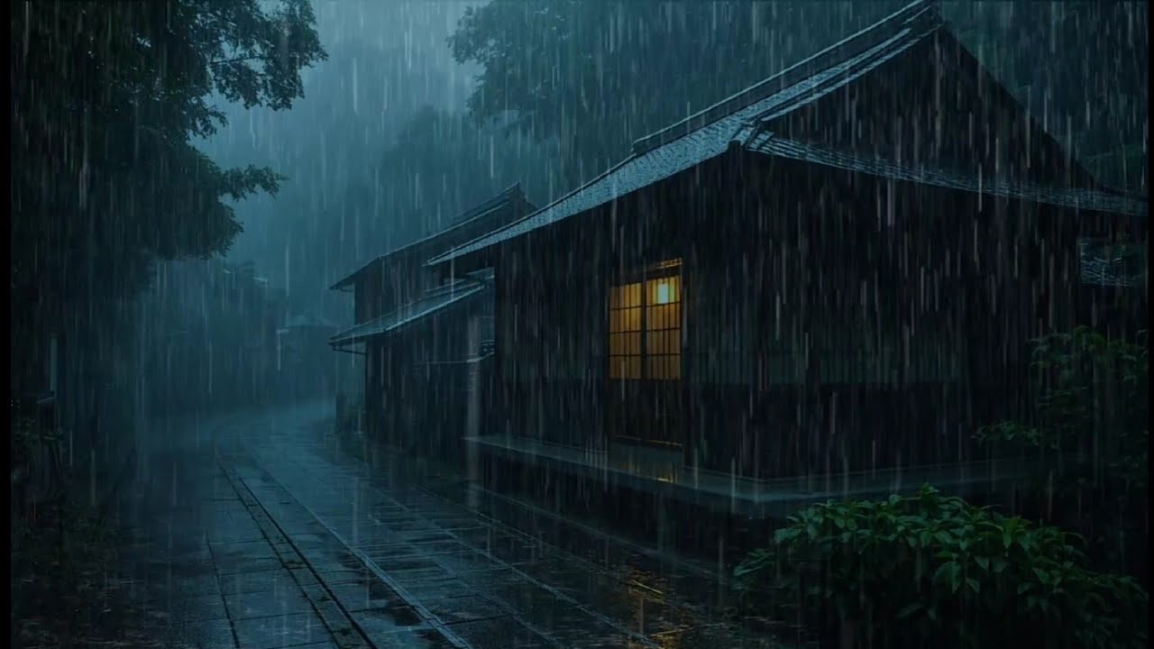 Dark Rainy Night 🌧️ | Cozy Shelter Ambience for Peaceful Sleep