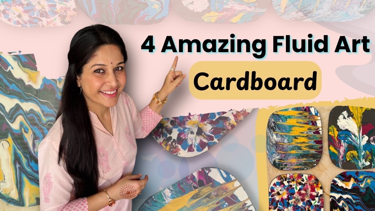 Acrylic Pouring on Handmade Canvas | 4 Easy Fluid Art Techniques