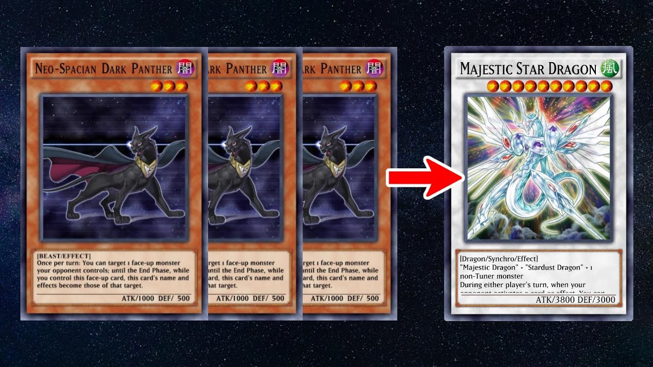[Yu-Gi-Oh! Duel Links] Synchro Summon Majestic Star Dragon using 3 Neo-Spacian Dark Panthers