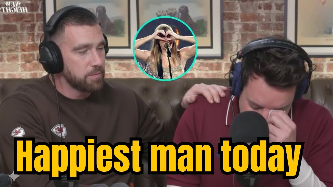 Jimmy Fallon Gets Choked Up When Travis Kelce Hands Him Taylor Swift’s Wedding Invite
