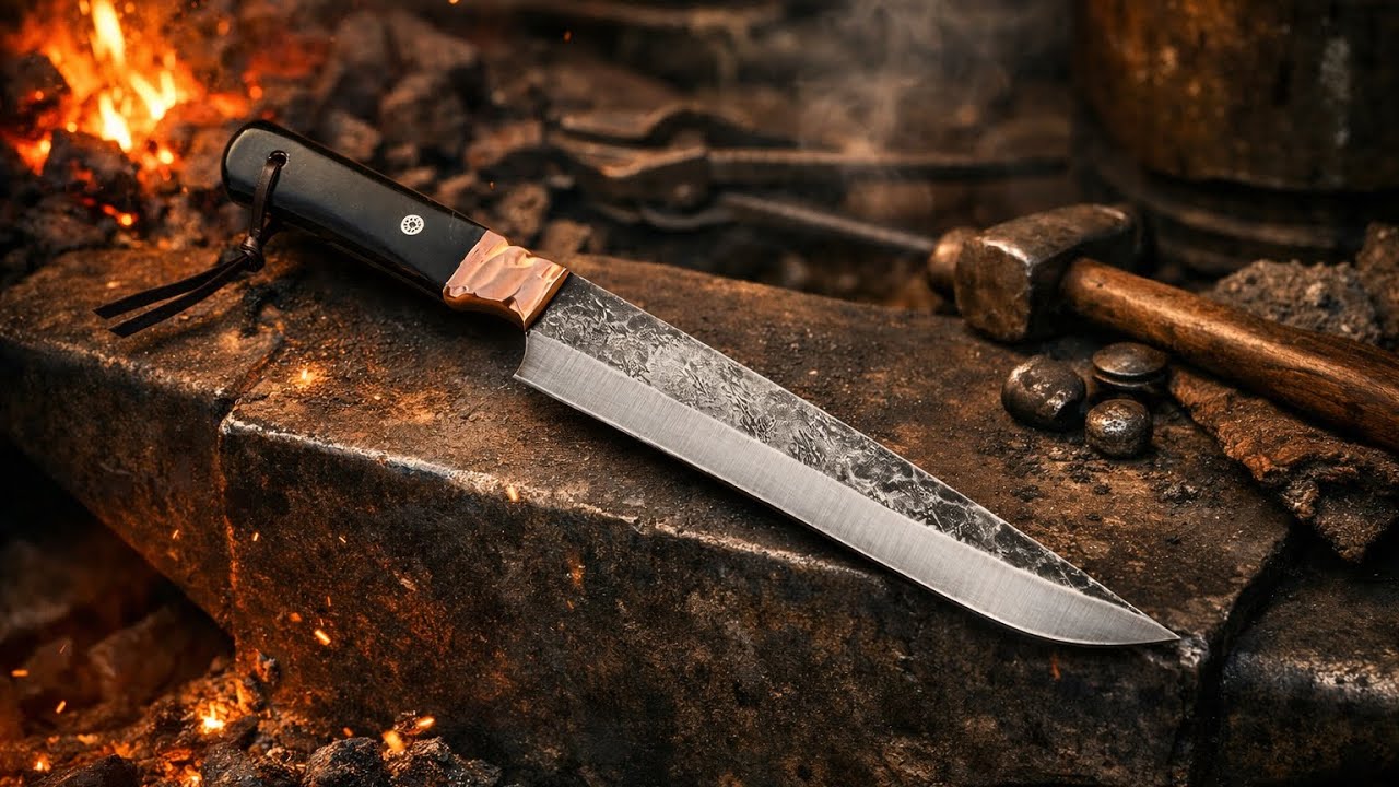 Making a Razor Sharp Carbon Steel Fillet Knife 🔥