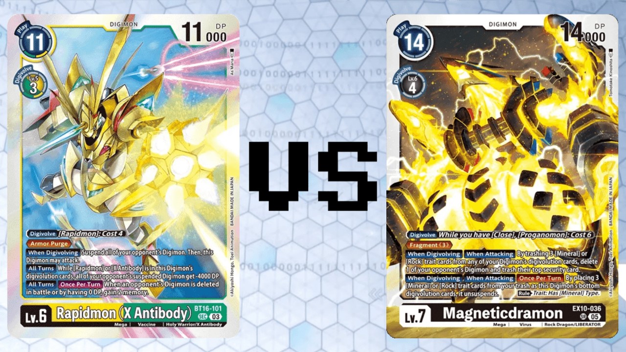 Rapidmon X Antibody vs Magneticdramon Round 2 | EX11 | Digimon Card Game