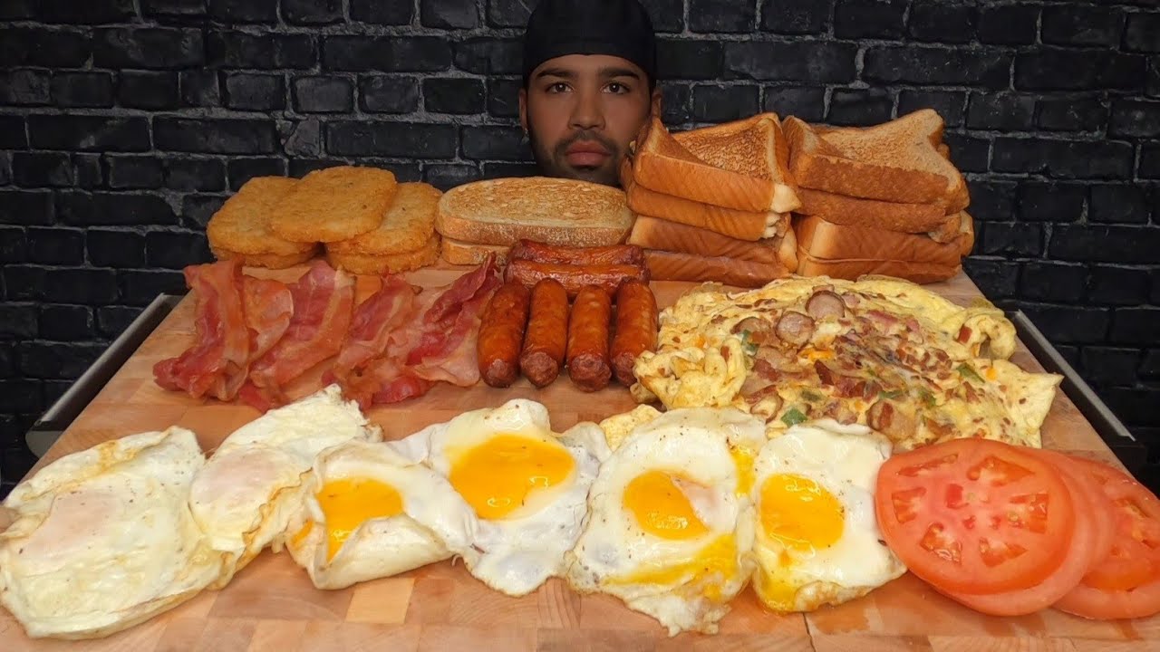 (ASMR NO TALKING) BREAKFAST MUKBANG