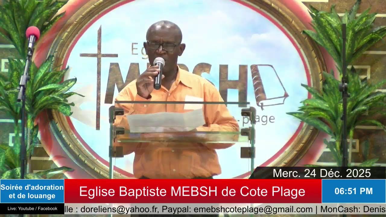 Soirée d'adoration & de Louange | Eglise MEBSH | Merc. 24 déc. 2025