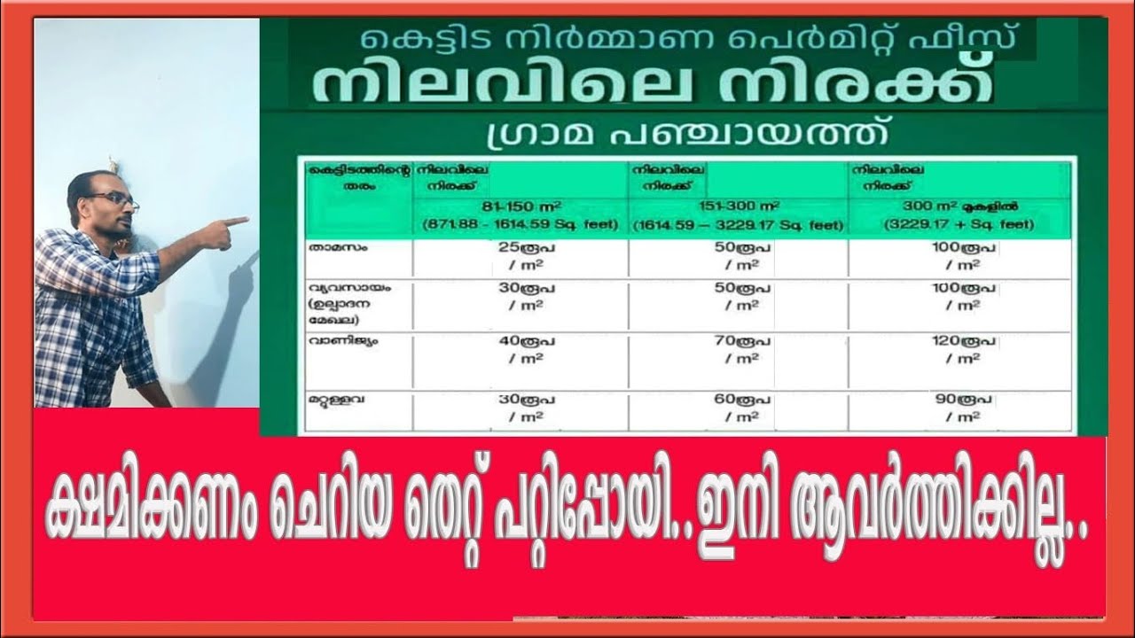 പെർമിറ്റ്‌ ഫീസിനെ പറ്റി അറിയുക...