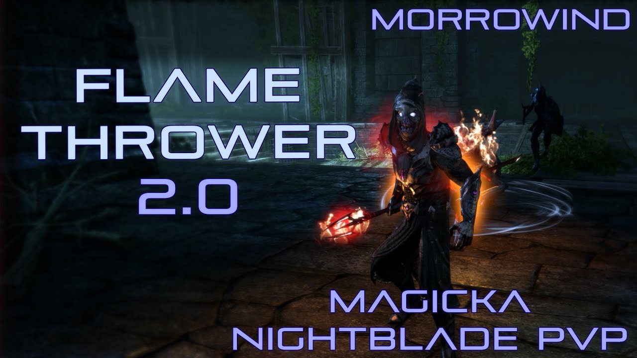 ESO Morrowind - Magicka Nightblade Build - High Sustained Pressure - Flame Thrower 2.0