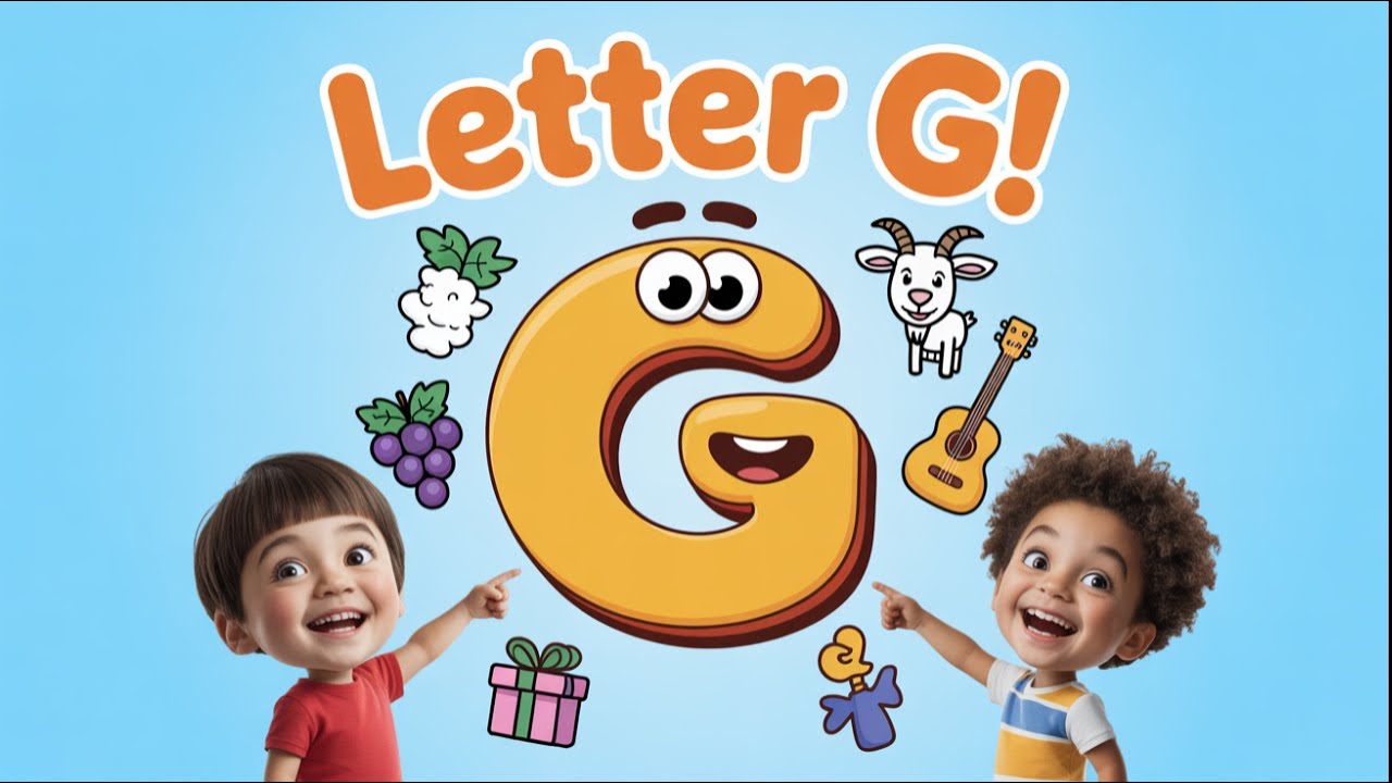Phonics Letter G for Kids | Learn the /G/ Sound with Fun Examples | نطق حرف G للأطفال