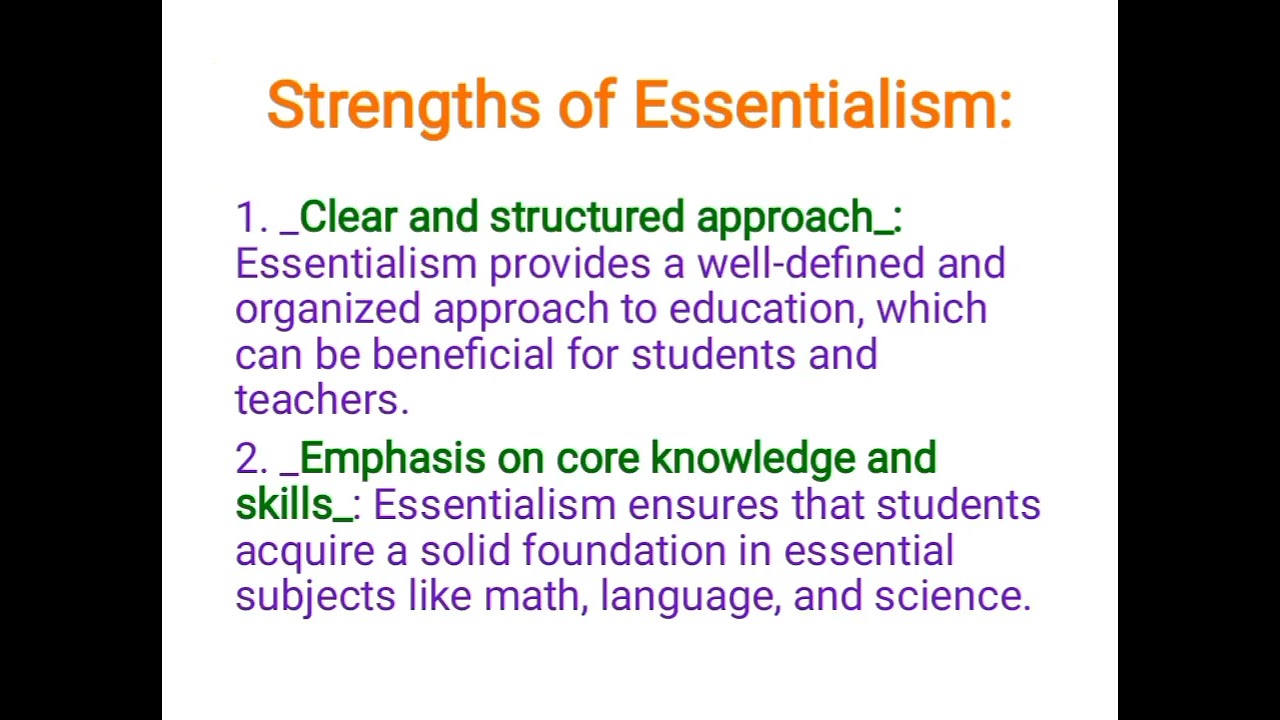 Philosophy of Education Lesson 1- ESSENTIALISM THEORY