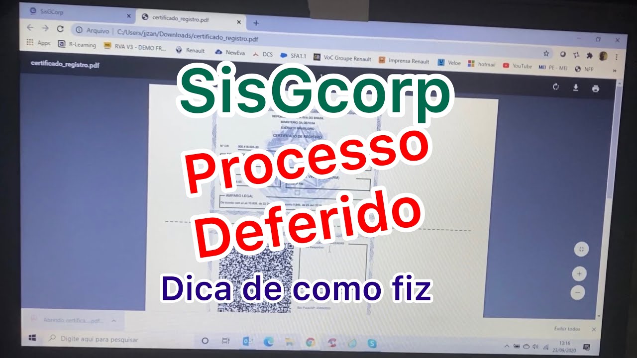 CR Deferido como eu fiz
